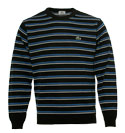 Lacoste Sport Black and Blue Striped Sweater