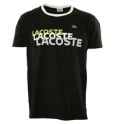 Lacoste Sport Black T-Shirt with Large Logo