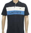Lacoste Sport Navy White and Blue Pique Polo Shirt