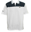 Lacoste Sport White and Navy 1/4 Zip Pique Polo Shirt