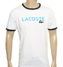 Lacoste Sport White and Navy T-Shirt with Printed Logo
