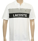 Lacoste Sport White Black and Grey Pique Polo Shirt