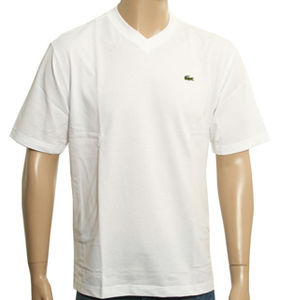 Lacoste Sport White V-Neck T-Shirt - White - Tag