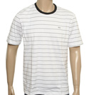 Lacoste White and Black Stripe Slim Fit T-Shirt