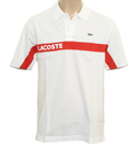 Lacoste White and Red Polo Shirt