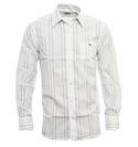 Lacoste White Long Sleeve Shirt with Stripes