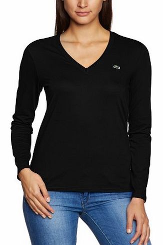 Lacoste Womens Long - regular T-Shirt - Black - Schwarz (031) - 14 (Brand size: 40)