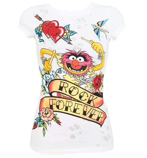 ladies Animal Tattoo Muppets T-Shirt