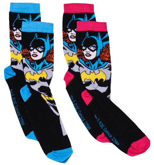 Ladies Batgirl Figure 2pk Socks