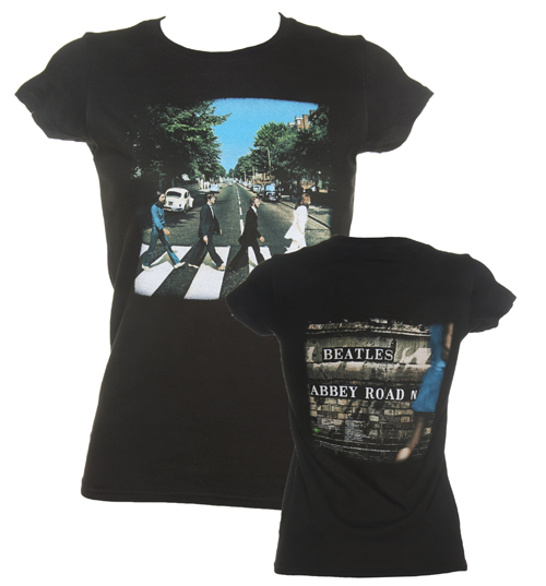 Ladies Beatles Abbey Road Vintage Print T-Shirt