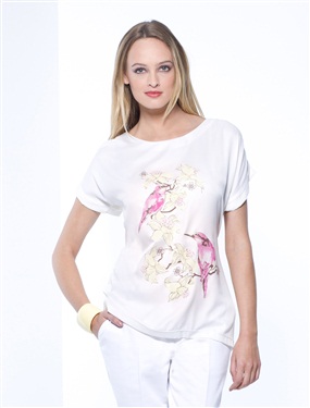 Ladies Bird Print T-Shirt