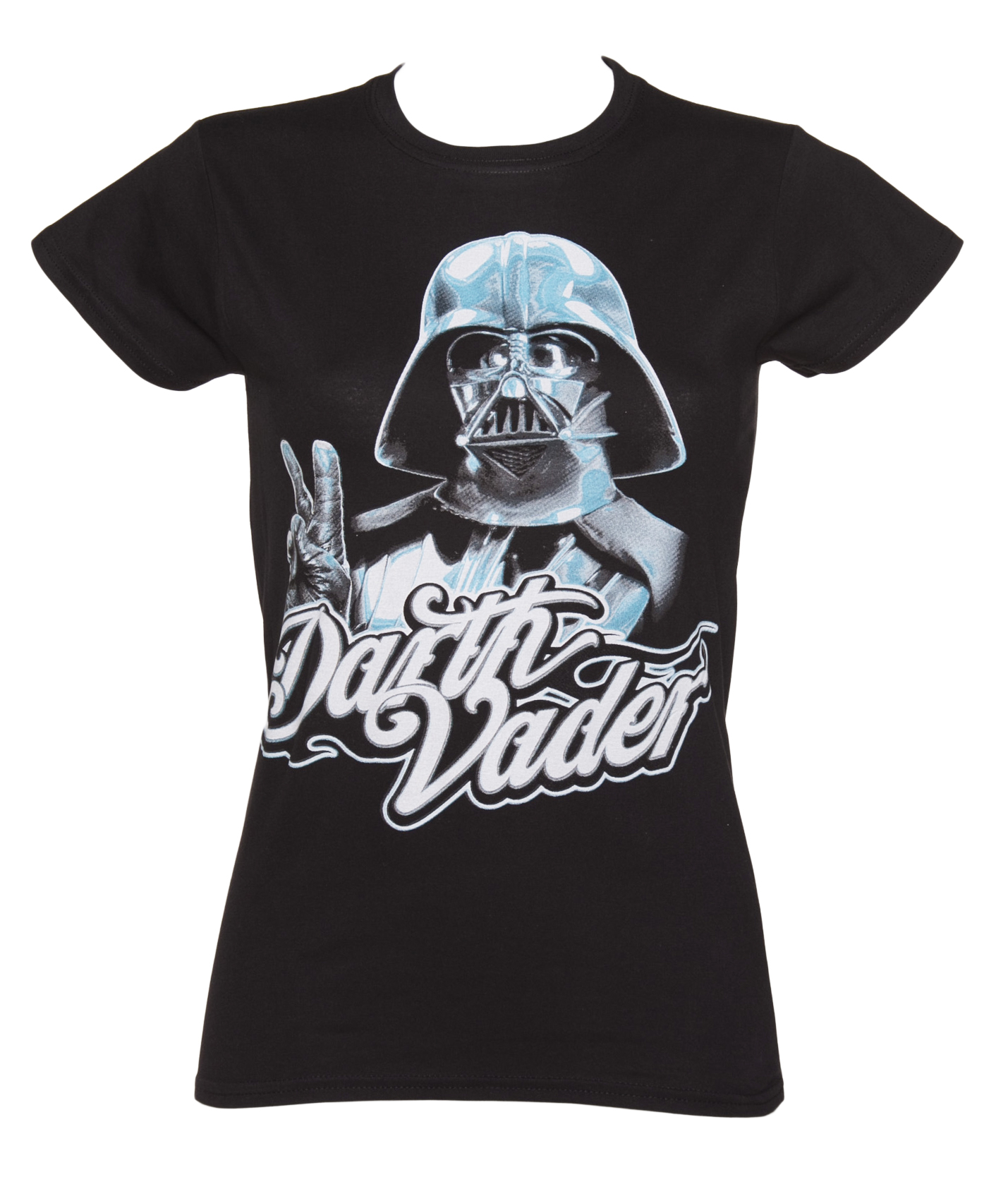 Ladies Black Darth Vader Peace Sign Star Wars