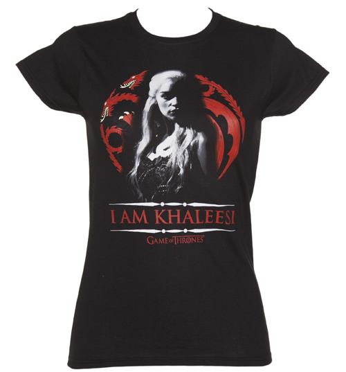 Ladies Black I Am Khaleesi Game Of Thrones T-Shirt