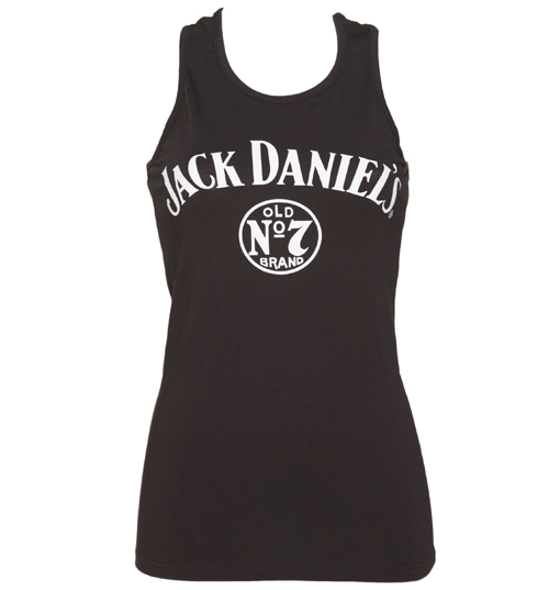 Ladies Black Jack Daniels Logo Strappy Vest