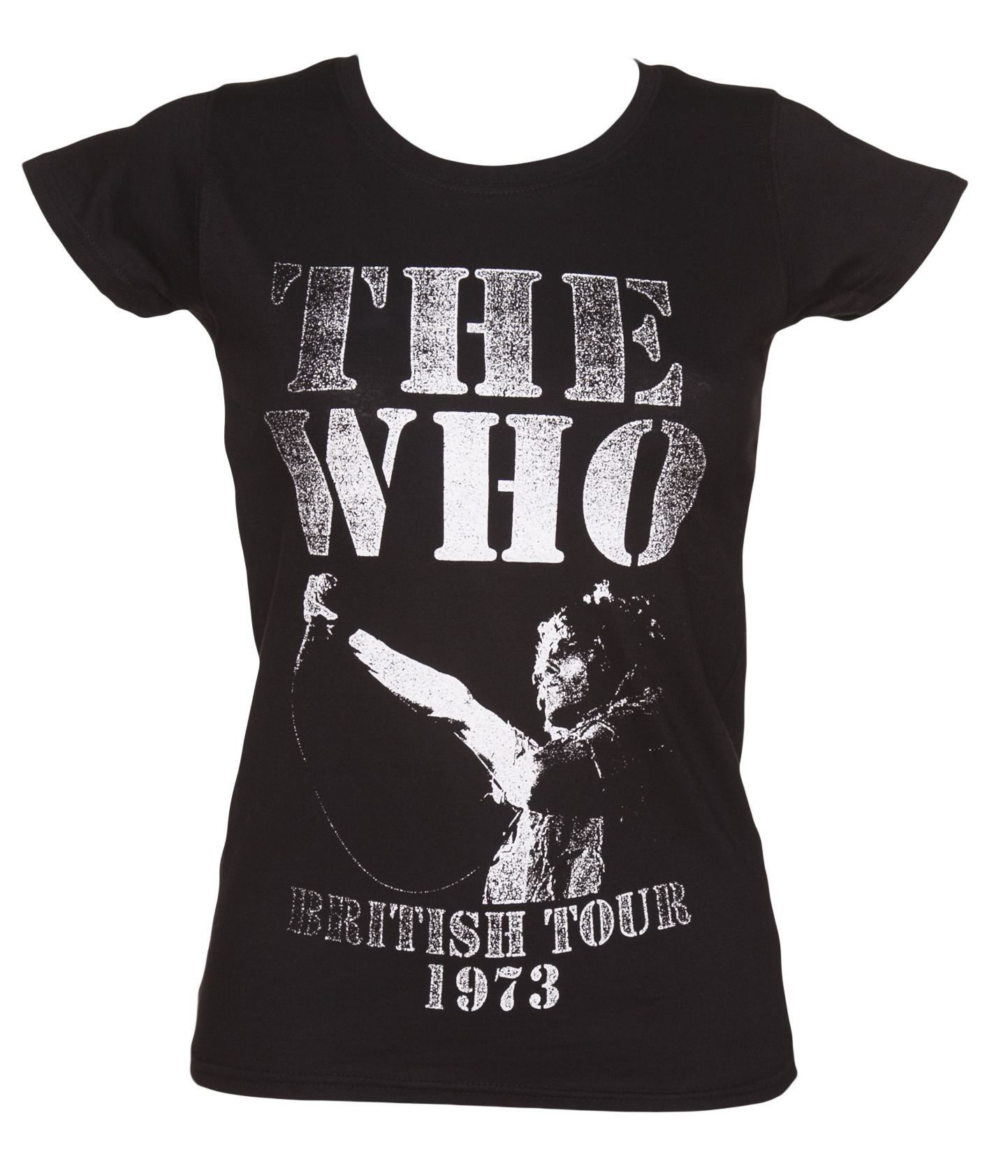Ladies Black The Who British Tour 1973 T-Shirt