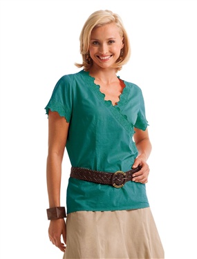 Ladies Blouse with Crossover Neckline