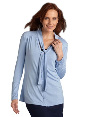 Ladies Blouse with Tie Neckline