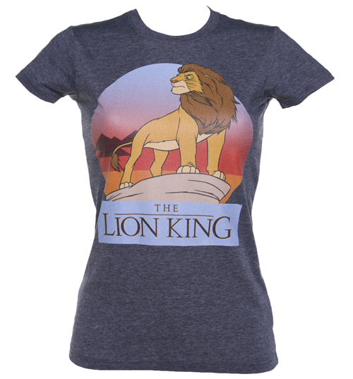 Ladies Blue Marl Lion King T-Shirt