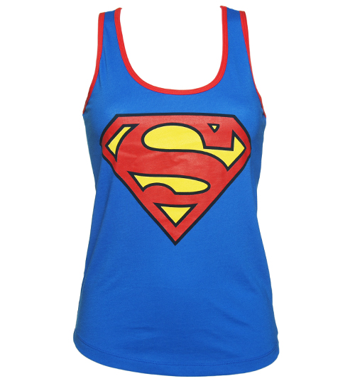 Ladies Blue Superman Classic Logo Vest