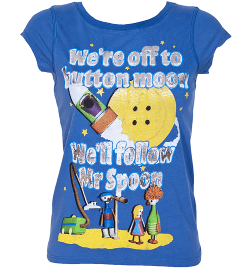 Ladies Blue Well Follow Mr Spoon Button