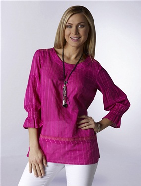 Ladies Broderie Anglaise Voile Blouse