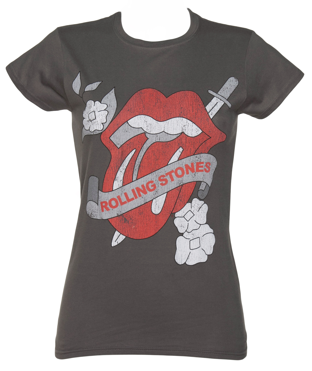Charcoal Vintage Tattoo Rolling Stones