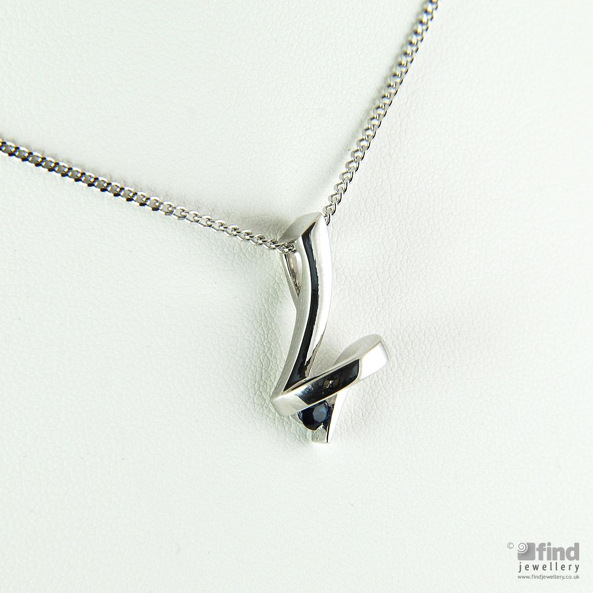 Ladies Contemporary Sterling Silver and Sapphire