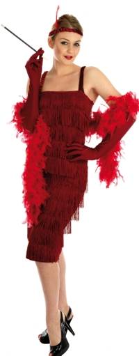 Ladies Costume: Roaring 20s Red (X-Small)