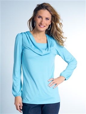 Ladies Cowl Neck 2-in-1 T-Shirt