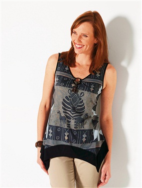 Ladies Decorative Hem Stretch T-Shirt