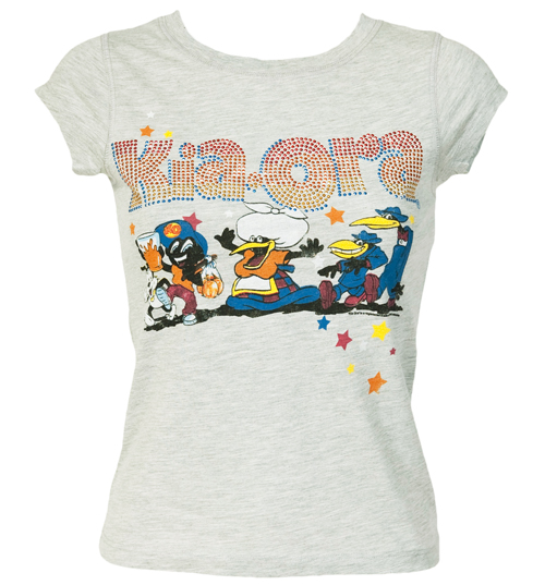 Ladies Diamante Kia-Ora Cast T-Shirt from Famous