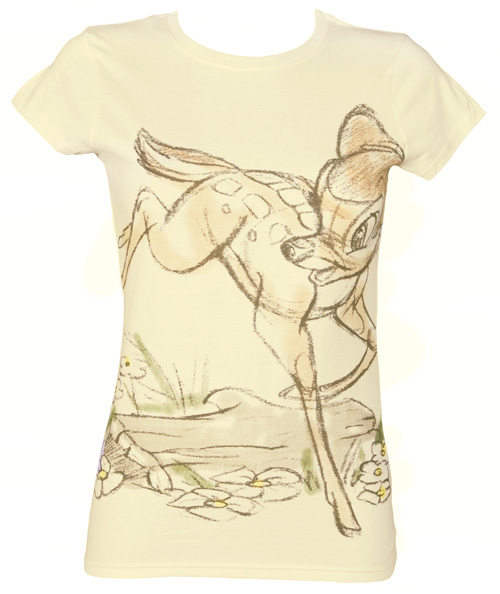 ladies Disney Sketch Bambi T-Shirt