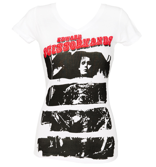 Ladies Edward Scissorhands Punk Stripes T-Shirt