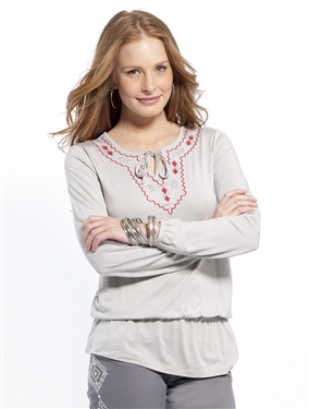 Ladies Embroidered Tunic T-shirt