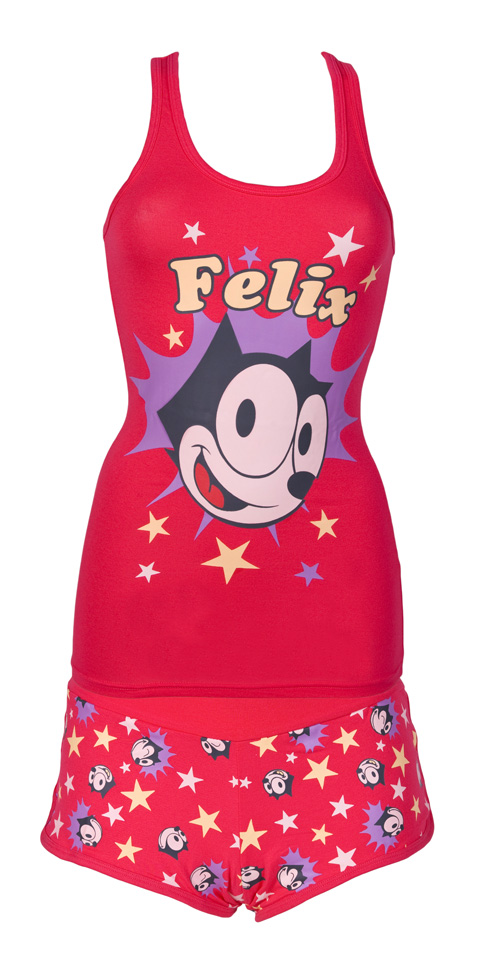 ladies Felix The Cat PJ Shortie Set