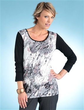 Ladies Graphic Print Motif T-Shirt