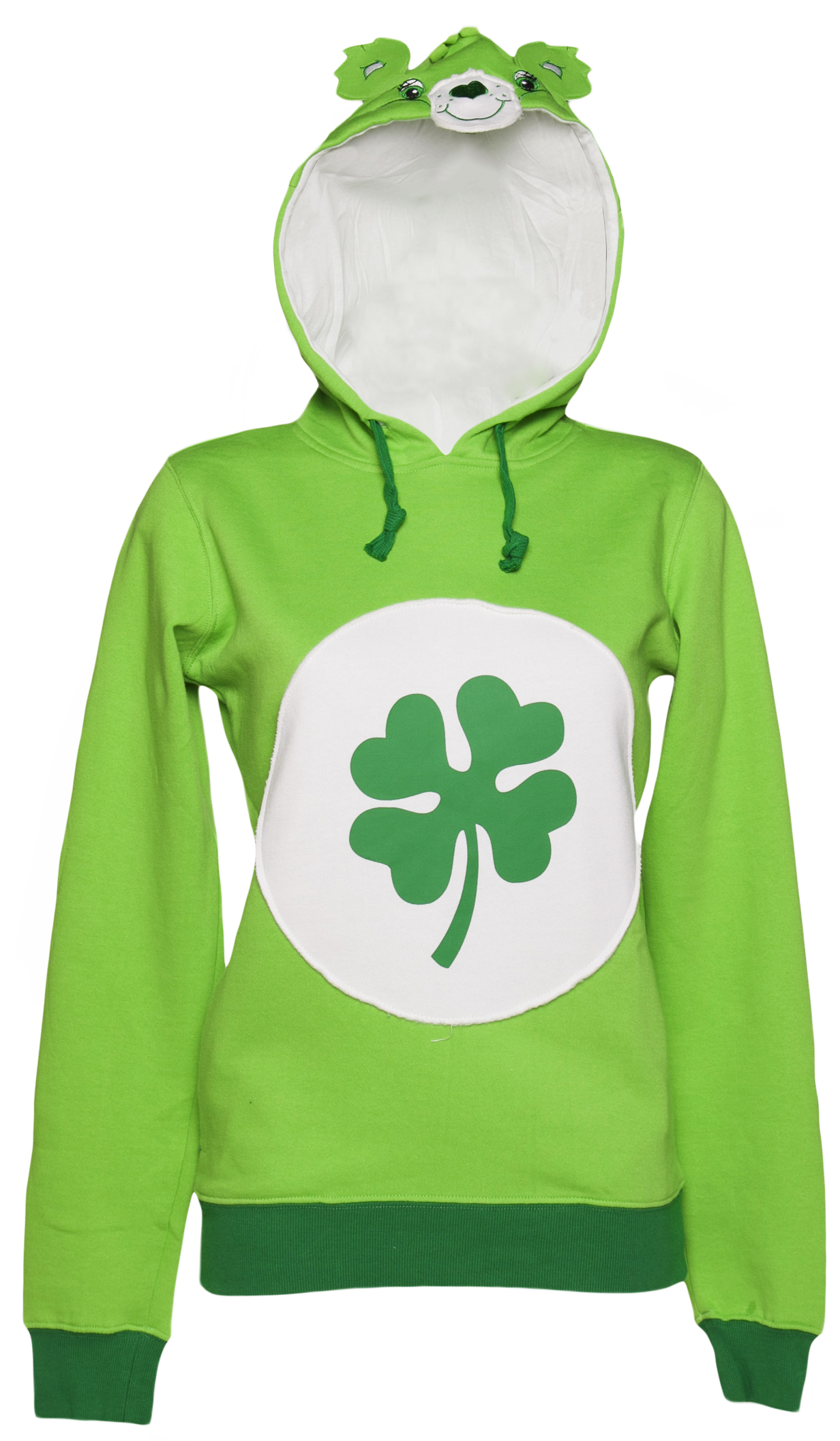 Ladies Green Good Luck Bear Care Bears Hoodie
