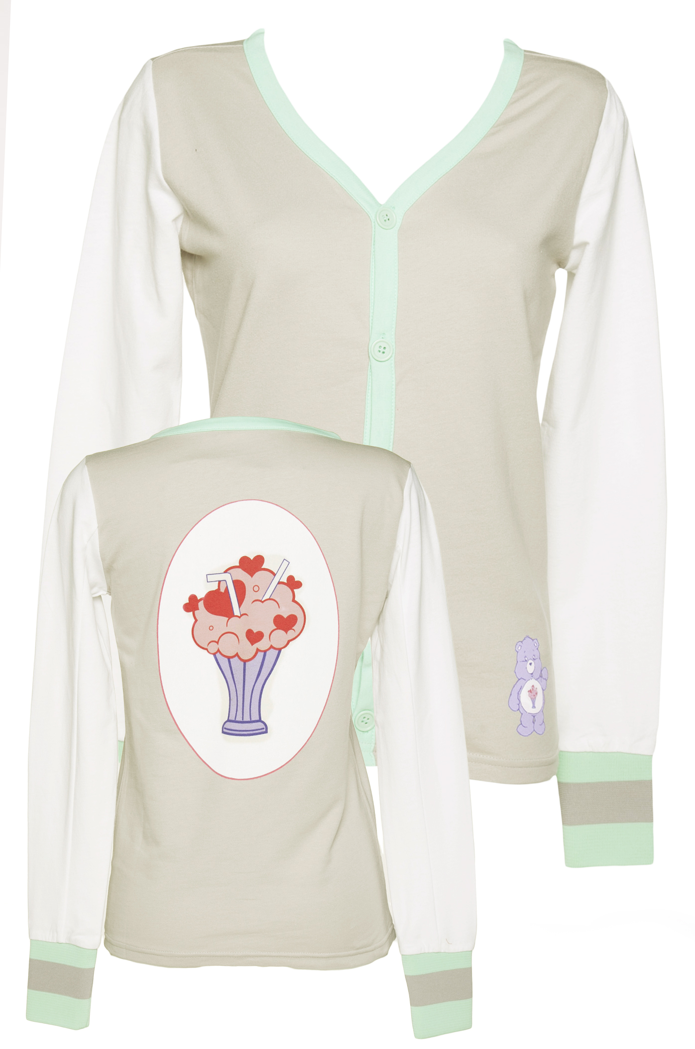 Ladies Grey Ice Cream Sundae Care Bears Button