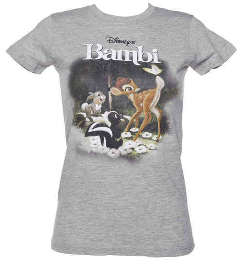 Ladies Grey Marl Bambi T-Shirt