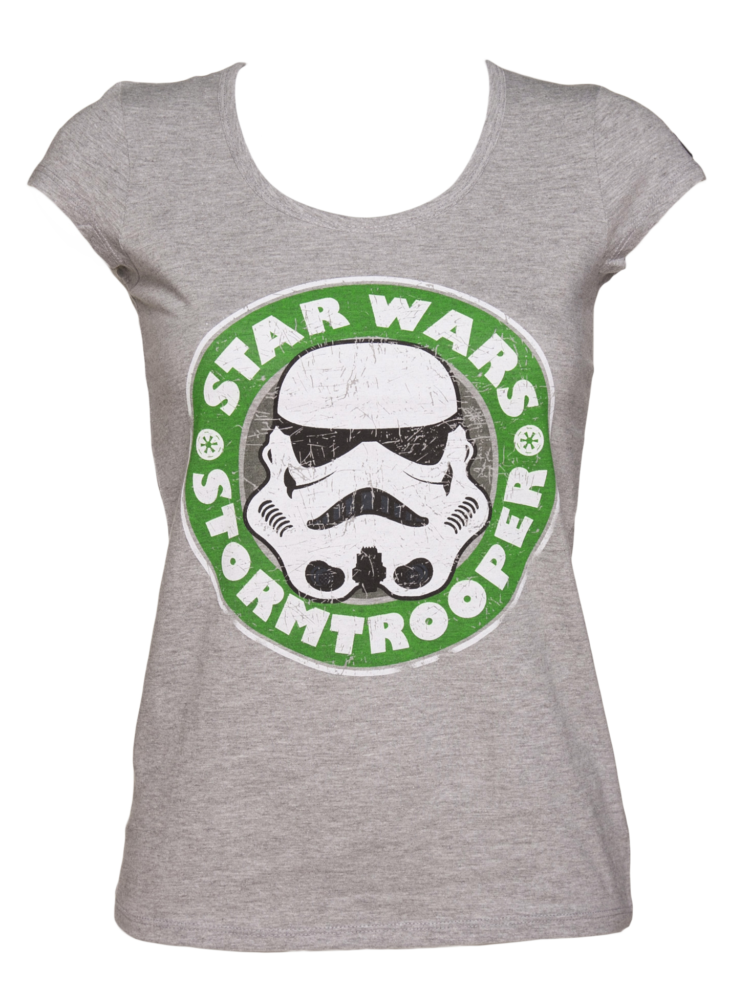 Ladies Grey Stormtrooper Emblem Star Wars T-Shirt