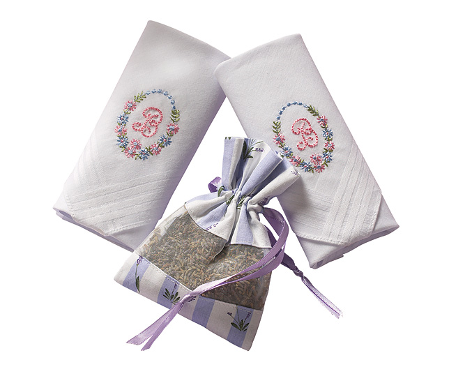 Ladies Handkerchief and Lavender Bag Gift Set
