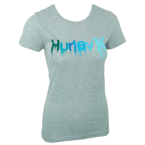 Ladies Hurley Chalk And Only T-Shirt. Heather Grey