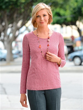Ladies Lace Knit T-Shirt