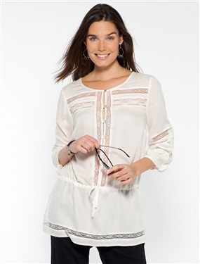 Ladies Lace-Trimmed Blouse