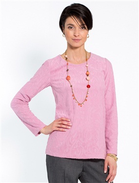 Long Sleeved Velour Knit T-Shirt