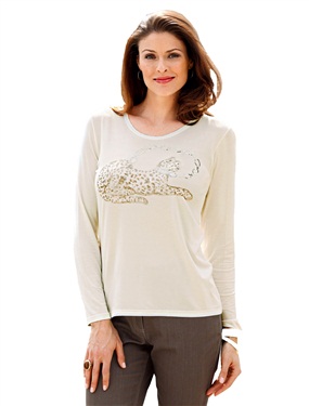 Ladies Metallic Motif Jersey T-Shirt