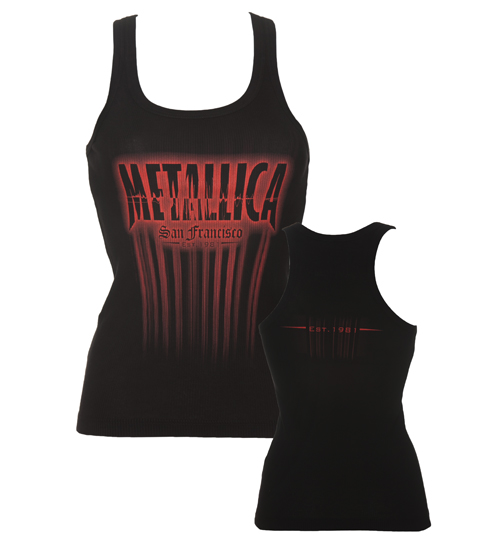 Ladies Metallica San Francisco Ribbed Strappy Vest