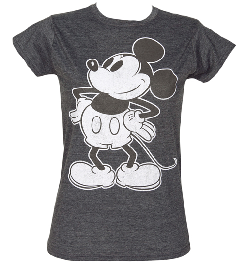 Ladies Mickey Mouse Black and White T-Shirt