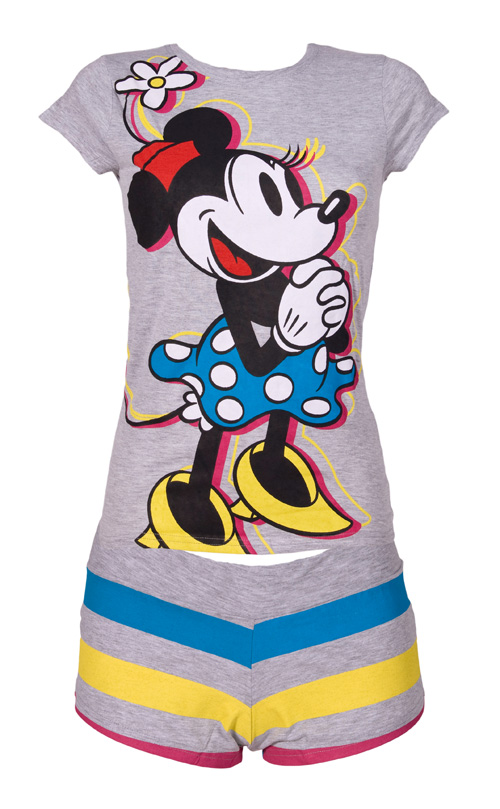 ladies Minnie Mouse PJ Stripe Short Set