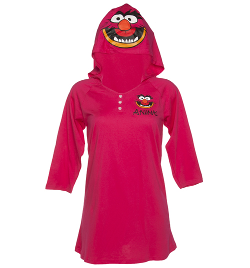 Ladies Muppets Animal Hooded Night Dress